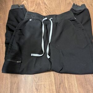 FIGS Technical Collection Size Medium Zamora Jogger Scrub Pants Womens Black